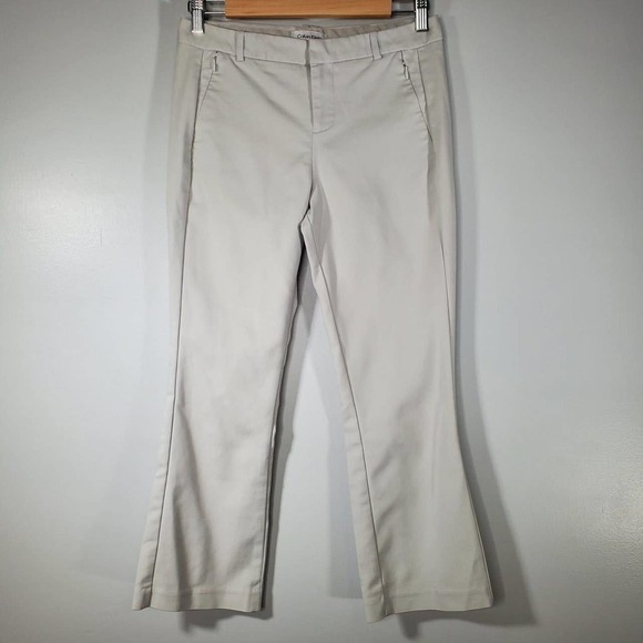 Calvin Klein Flat Front Khaki Trousers Slacks Tan Size 2 - Picture 11 of 11